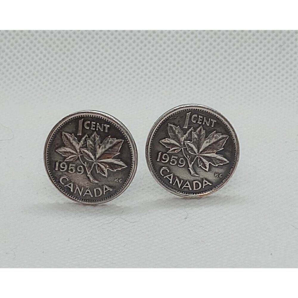 Vintage Cufflinks, Canadian coin, 1959